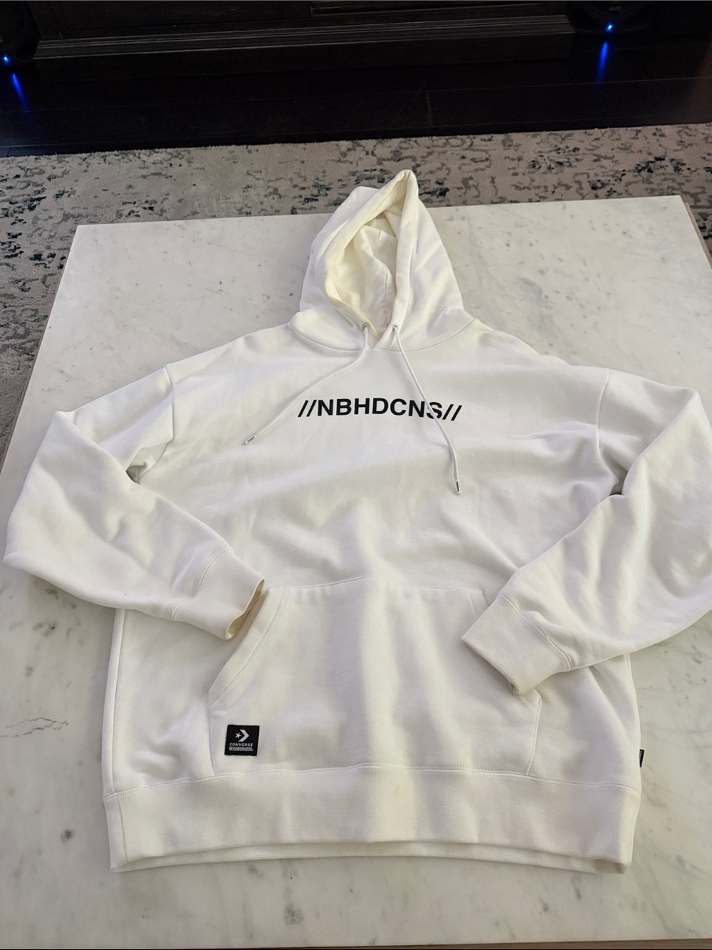 Rare Converse/Nieghborhood Collab White Men's Hooded Sweatshirt Size XL